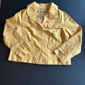 Ann Taylor Loft Sunflower Yellow 100% Cotton Jacket with Pockets Size 10P